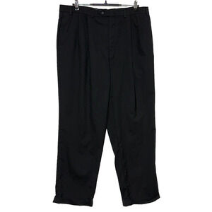 Lauren Ralph Lauren Pants Mens 38X32 Black Wool Pleated Cuffed Actual 38X31